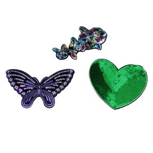 Set of 3 Patches for Sewing Or Sticking to Clothes Backpacks Handbags Etc/ 6 in